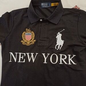 Polo by Ralph Lauren Black Polo Shirt with New York Design